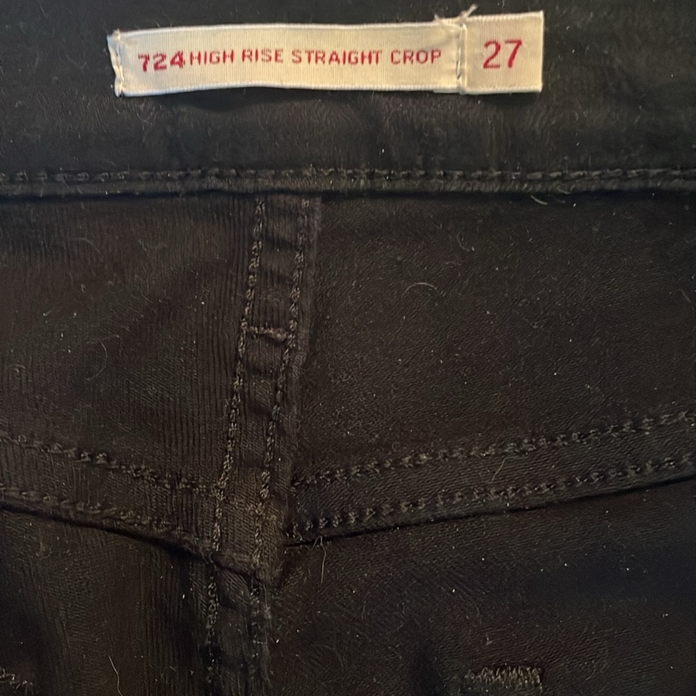 Levi’s Premium Women’s 724 High Rise Straight Crop Black Denim Jeans Siz… - Picture 5 of 14